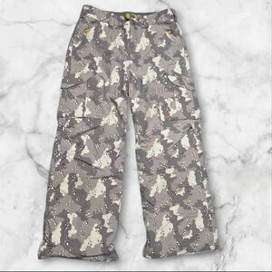 Burton Snowboard Pants Insulated White Gray Camo Boys XL Snowpants